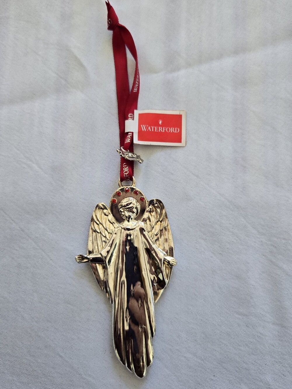 Waterford 2015 Angel Christmas Ornament with Red Crystals NWT